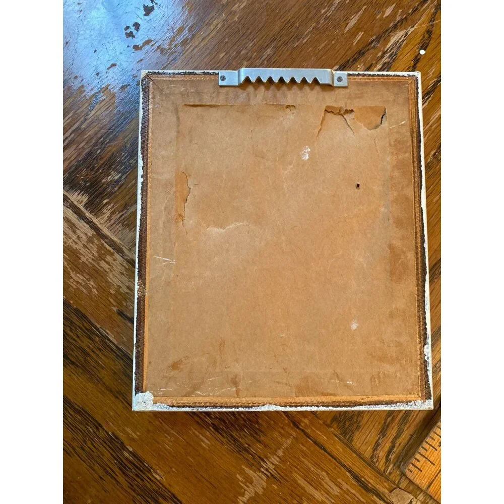Small Vintage White Ornate Rectangular Mirror With Decorative Frame
